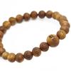 Wagokoro Nenjudo Heart Sutra Engraved Sandalwood 8mm Prayer Beads Bracelet with Rubber Exchange Ticket