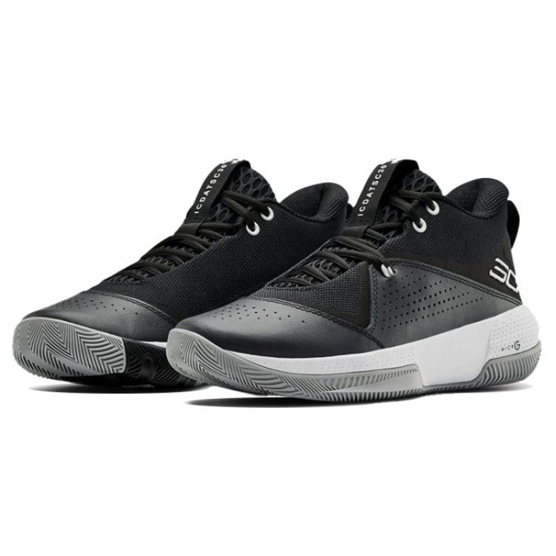 Under Armour Sc 3zer0 IV Сетчатые амортизирующие баскетбольные кроссовки средней высоты Унисекс Черные 3023917-001