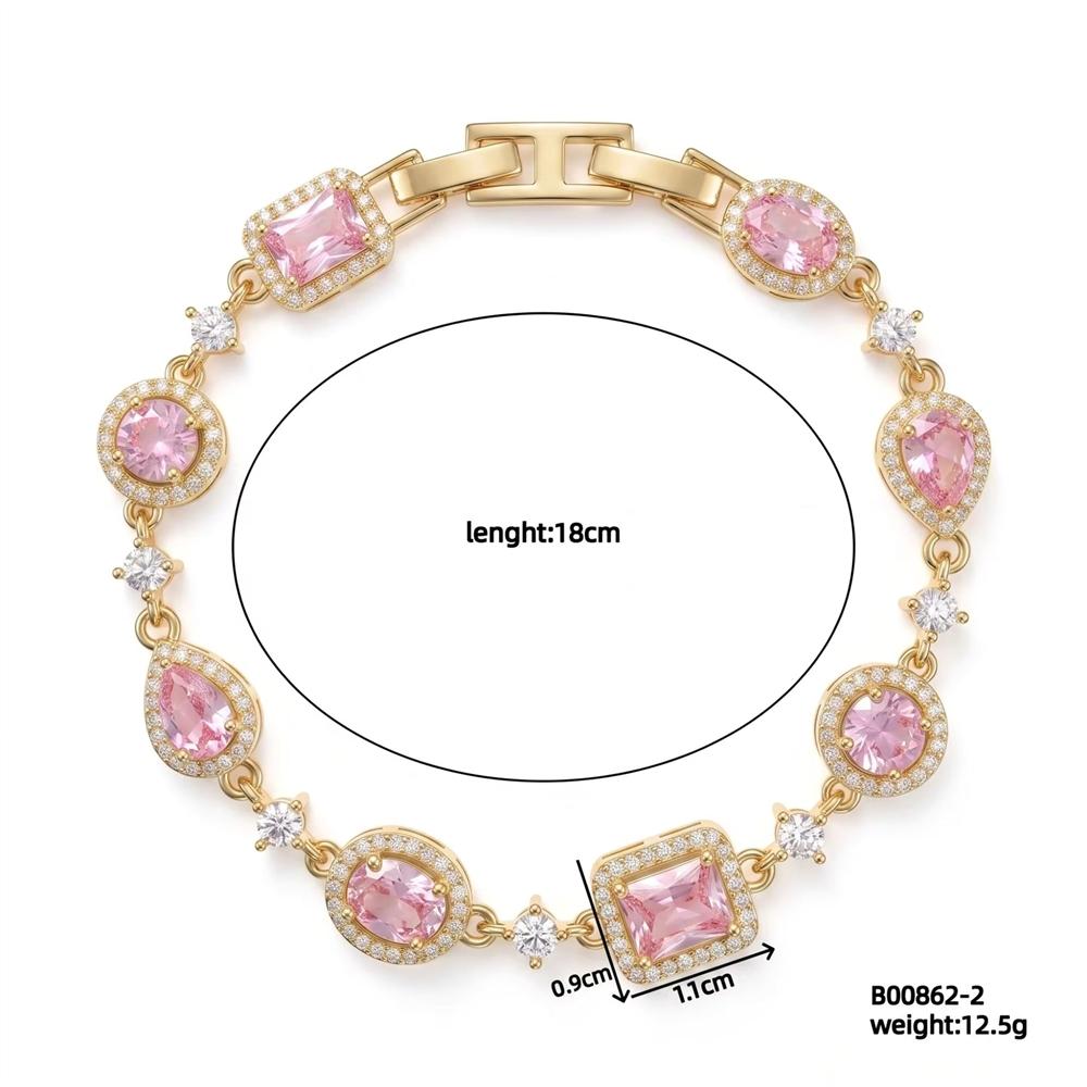 Premium AAA Handmade Micro Setting Zircon Bracelet Chain Durable Copper Base Shiny Bling Wrist Chain Fashion Jewelry