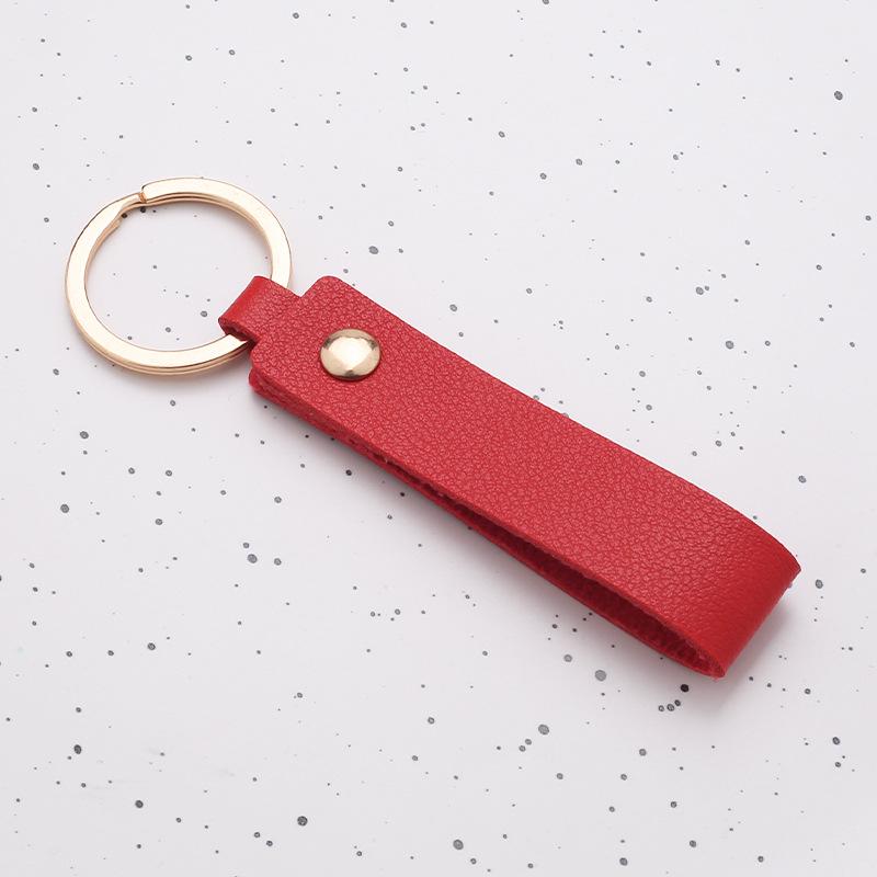 Spot PU Leather Keychain Pendant - Car Key Accessory & Business Gift