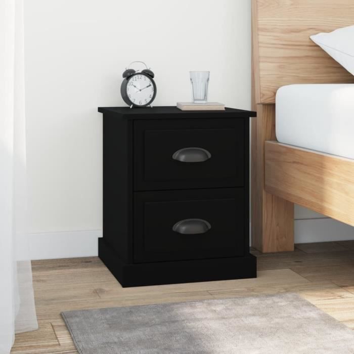 VidaXL Bedside Tables 2 Pcs Black 39x39x47.5 Cm Engineered Wood 816147