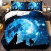 3D Wolf Bedding Set Black White Duvet Cover For Adults Bedroom Luxury Comforter Set Queen King 220x240 Size Aniaml Bed Set