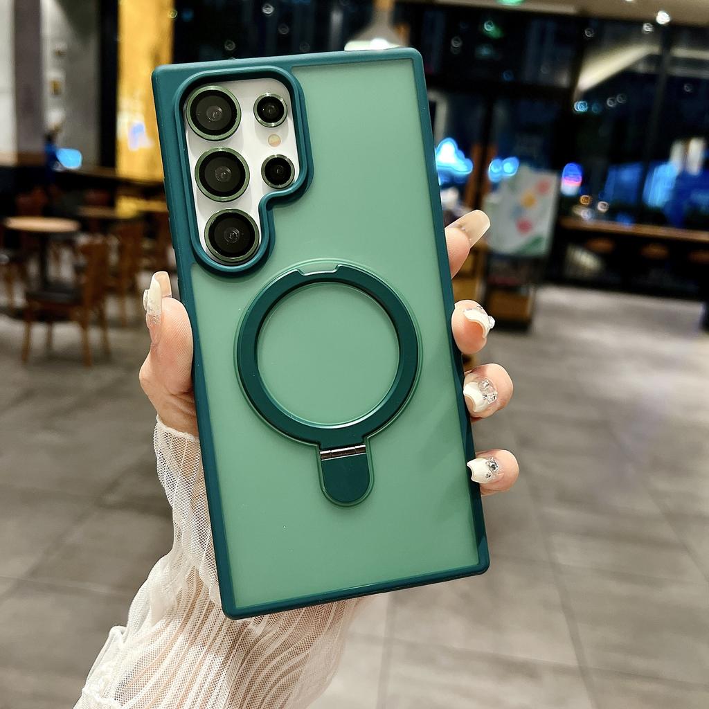 Suitable for Samsung S24ultra Mobile Phone Case S24plus Skin Feeling Matte S24 Metal Magnetic Bracket