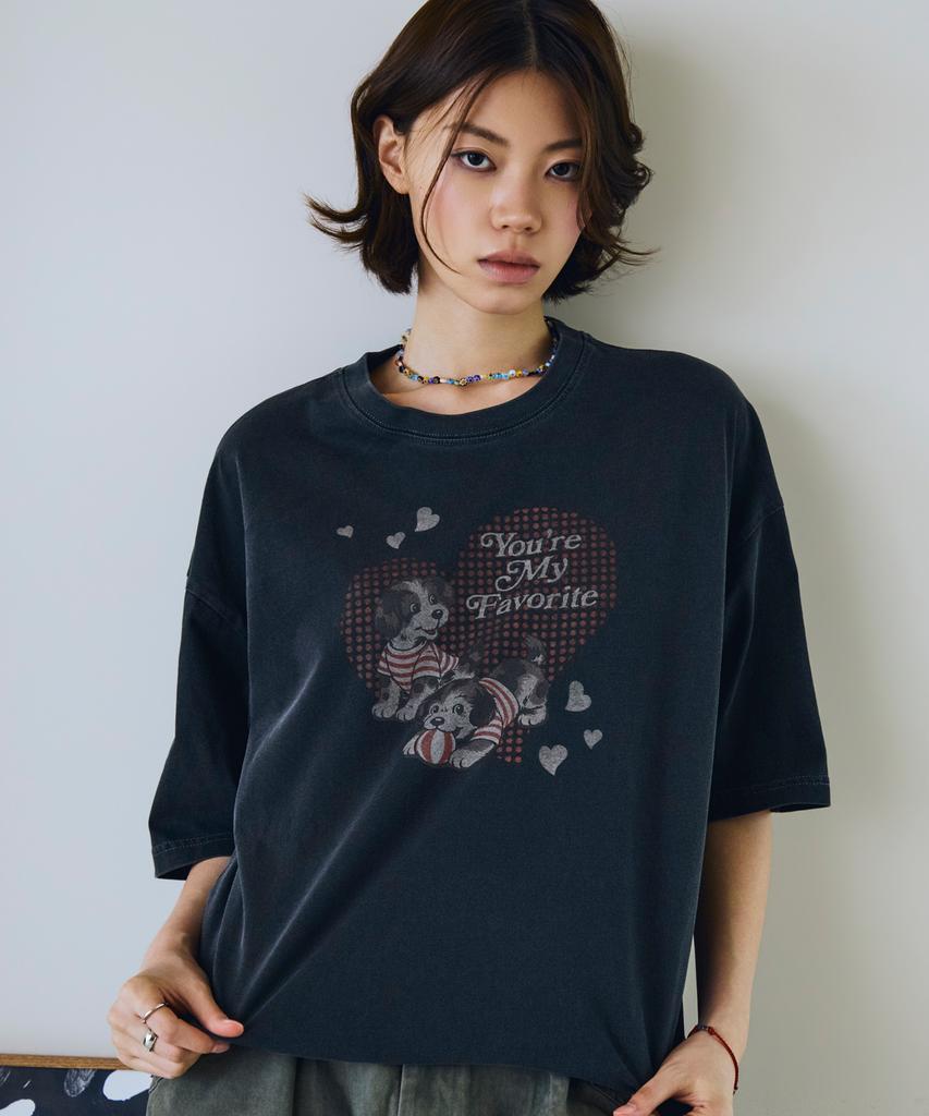 CPGN STUDIO My Puppy Pigment Short Sleeve T-Shirt Smoke Black