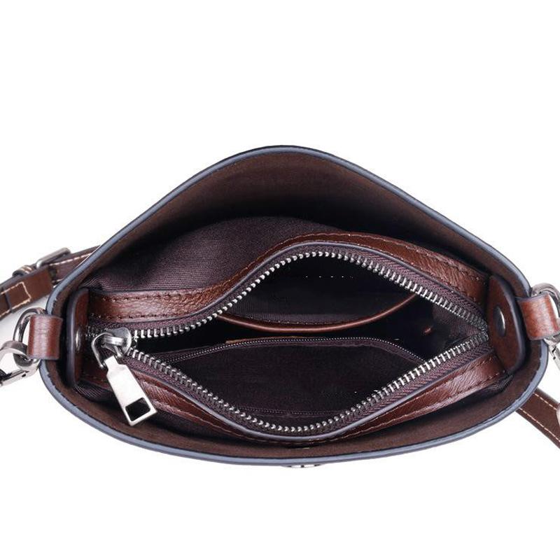 Johnature Женская сумка из коровьей кожи в стиле ретро, ​​маленькие сумки-ведра с тиснением ручной работы, сумки на плечо и через плечо