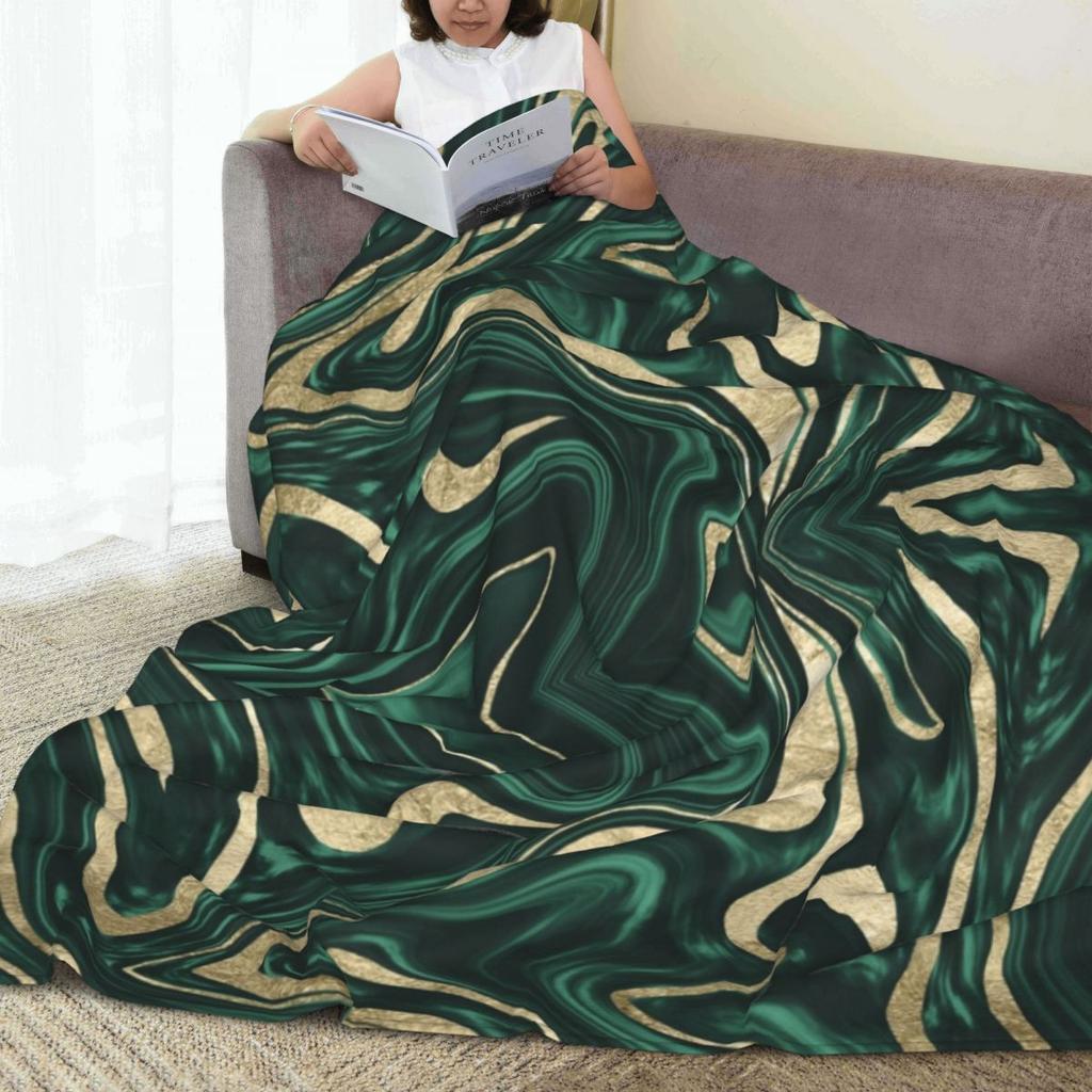 Черный Золотой Мрамор Одеяла Флис Диван Плед Легкий для Дома Спальни Путешествий Пледы Покрывало Одеяло