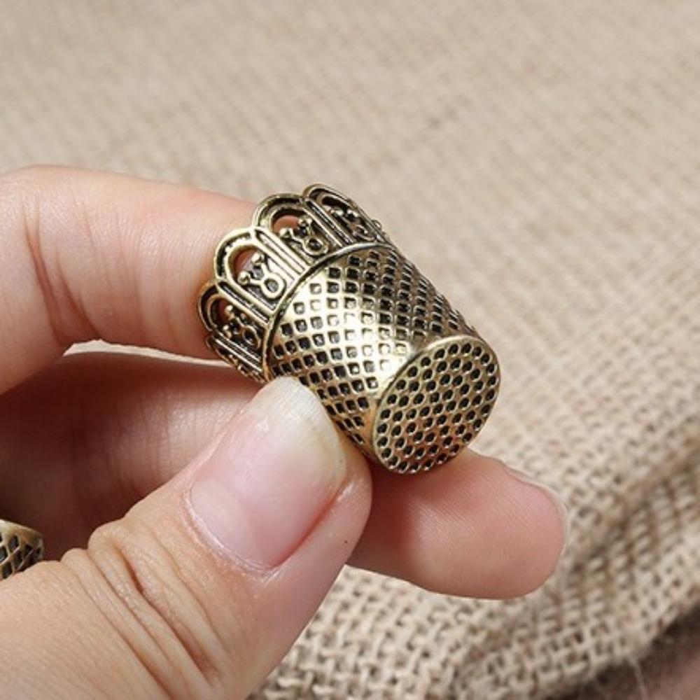 Защита пальцев Винтажный наперсток для шитья Латунный DIY Наперсток на палец Прочные Удобные Инструменты для шитья Ручная работа