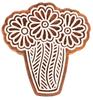 IBA Indianbeautifulart Textile Printing Block Flower Vase Hand Carved Wooden Stamp Wood Block Printing Textile Stamps For Fabric Pottery Blocks- 3
