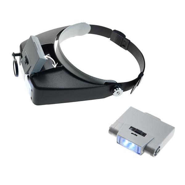 Headband Magnifier Led Light Head Lamp Magnifying Glass Jeweler Loupe With Led Lights 1.5x 3 X 8.5x 10x