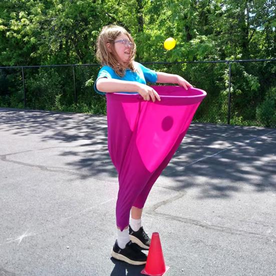 Игра во дворе "Бабушкины штаны" с 2 прыгучими мячами, ловля мяча на улице, гигантские штаны, для детей, взрослых, семейного воссоединения, тимбилдинга, вечеринки