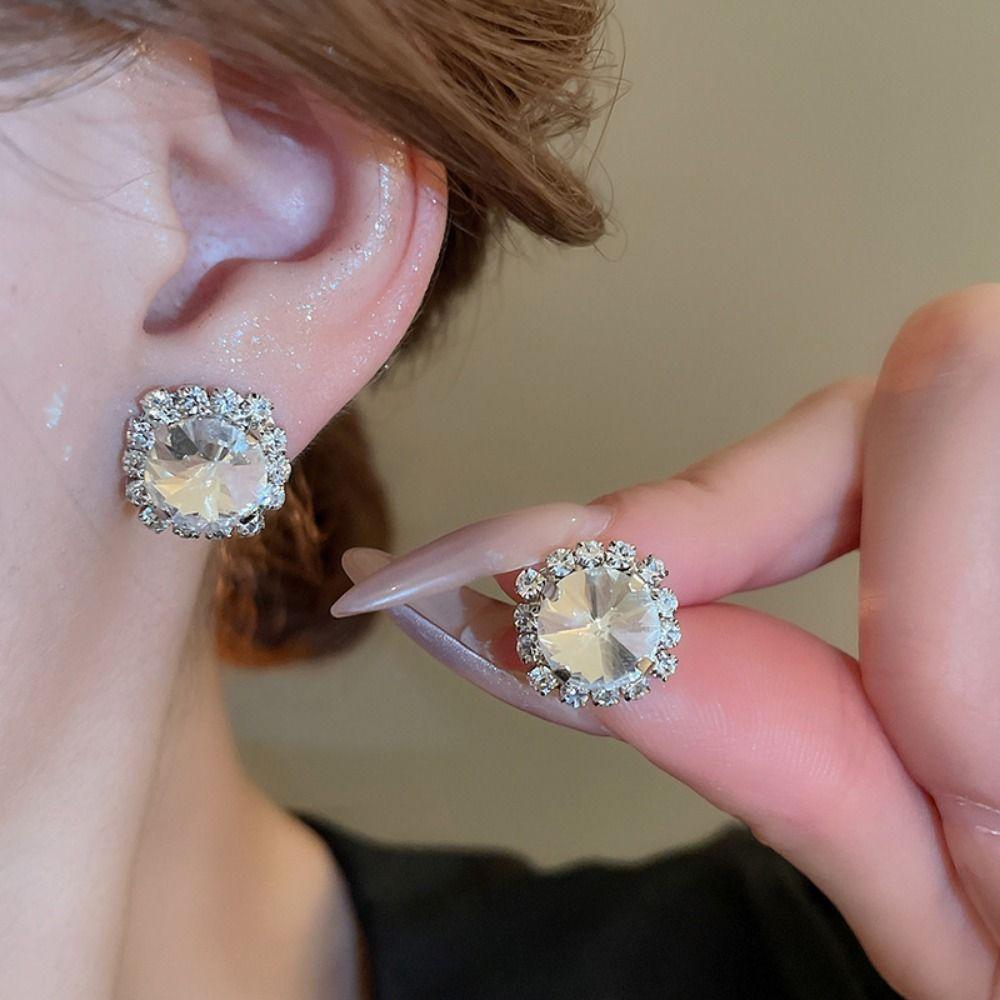 Retro Necklace Earrings Set Handmade Rhinestone Choker Necklace Crystal Necklace Anniversary