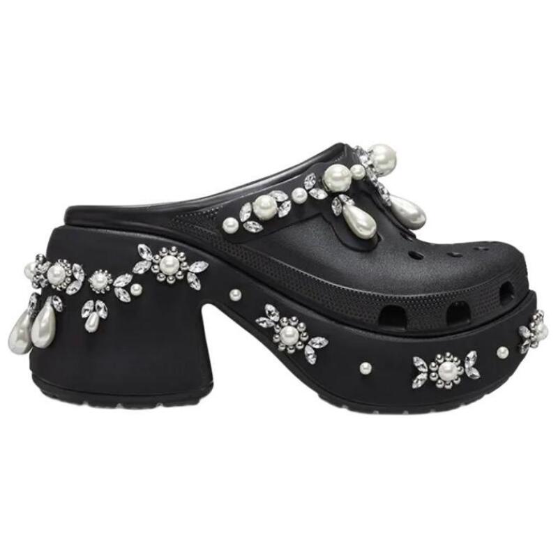 SIMONE ROCHA X Crocs Lightweight Foot Slippers EVA Anti-Abrasion Toe Slippers Women's Black