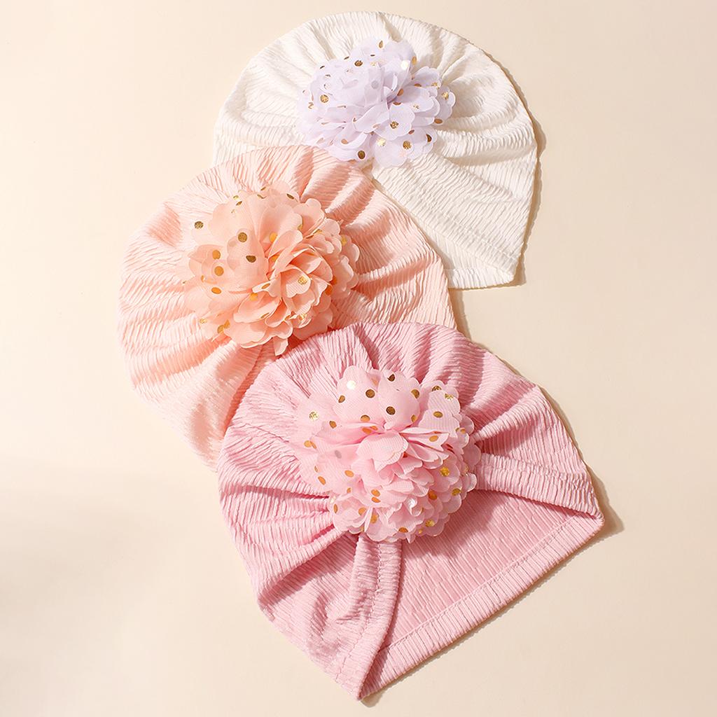 3 Pcs European and American Spring Thin Children's Breathable Hat Princess Infant Baby Hat Baby Hat
