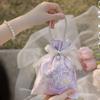 Korean Style Festive Sugar Bag Flower Canvas Knot Wrist Bag Portable Wedding Candy Bag  Wedding