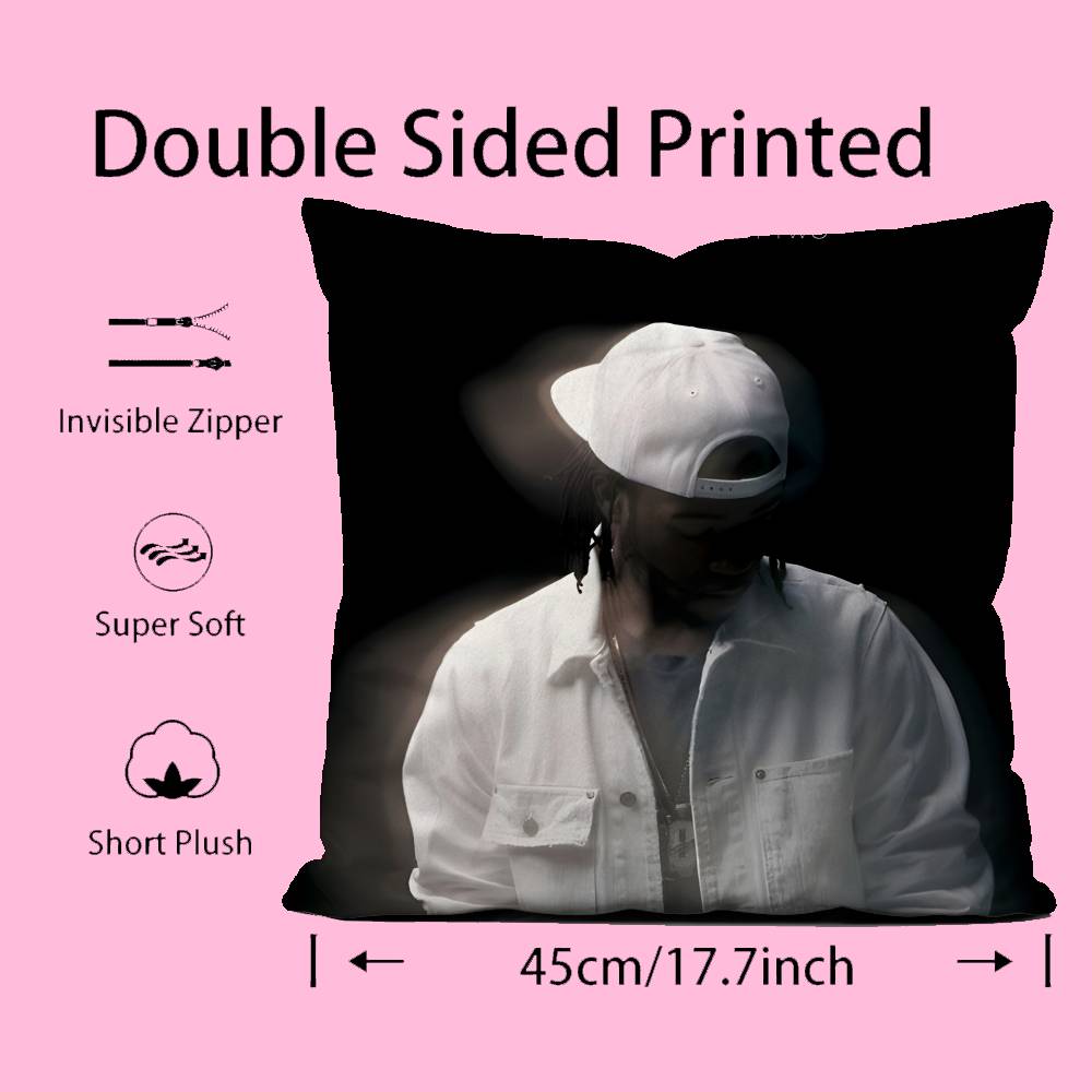 P-Partynextdoor Rapper Album Cover Pillow Case Comfort Sofa Bed Silky elegant Invisible zipper Custom Decorative cushion cover
