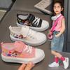 Дышащие повседневные туфли для девочек, мультяшные парусиновые туфли для девочек, повседневные спортивные туфли на плоской подошве, корейская версия, туфли на платформе, тренд