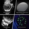 OLEVS Men's Watches Classic Fashion Fine Steel Original Quartz Wristwatch for Man Waterproof Diving Timing Bezel Luminous Date