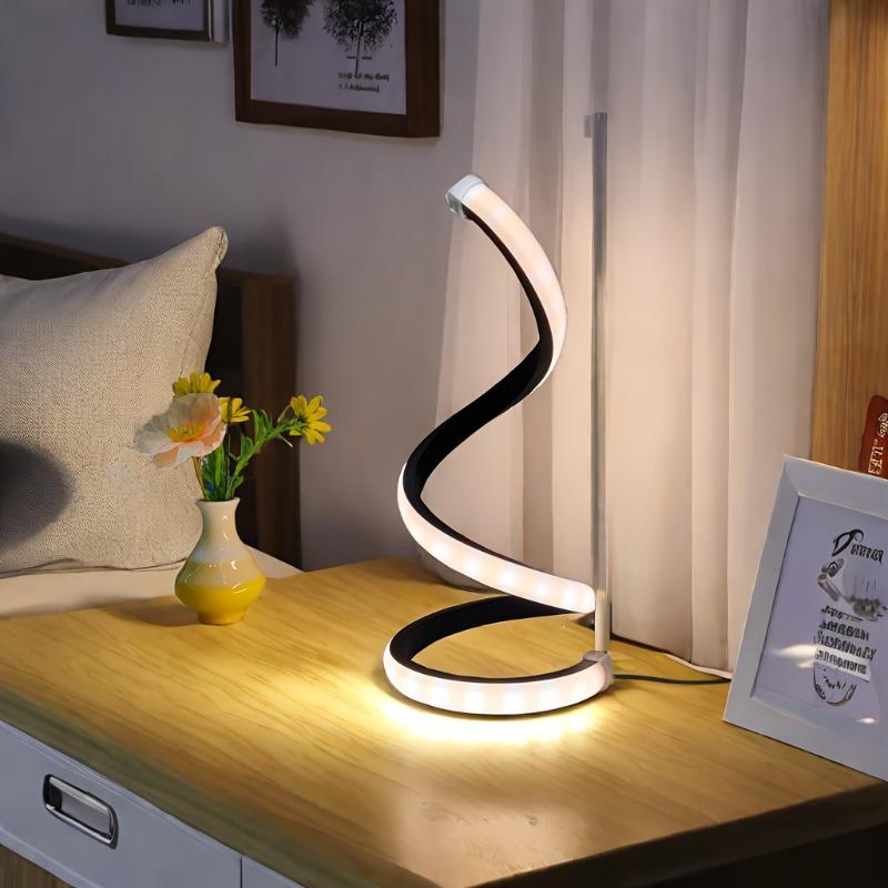 USB Plug-in Spiral Desk Lamp Atmosphere Light, Modern Minimalist Night Light