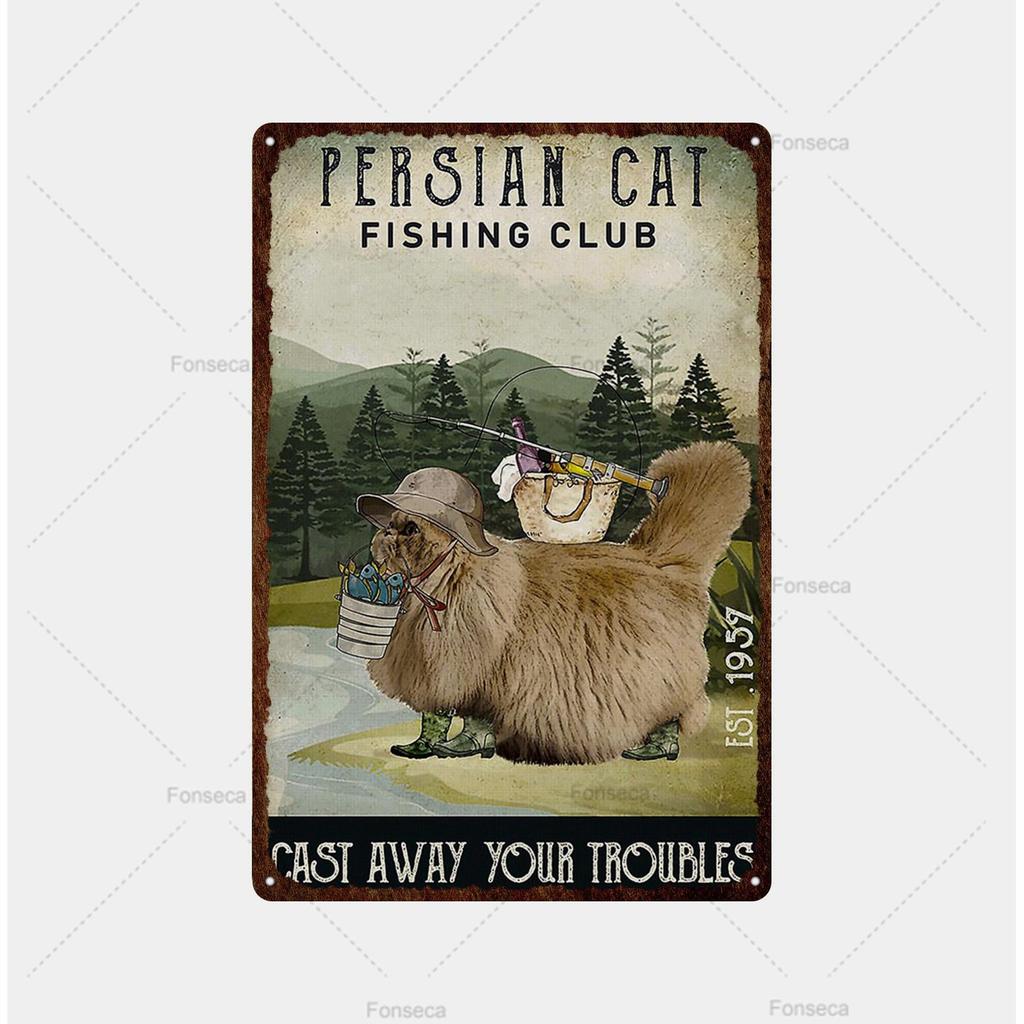 Вывеска с изображением кошек, расписная металлическая вывеска для комнаты, декорированный бар, настенный постер, жестяная банка, винтажное ощущение ржавчины, напиток, железная тарелка, украшение для отеля с пивом