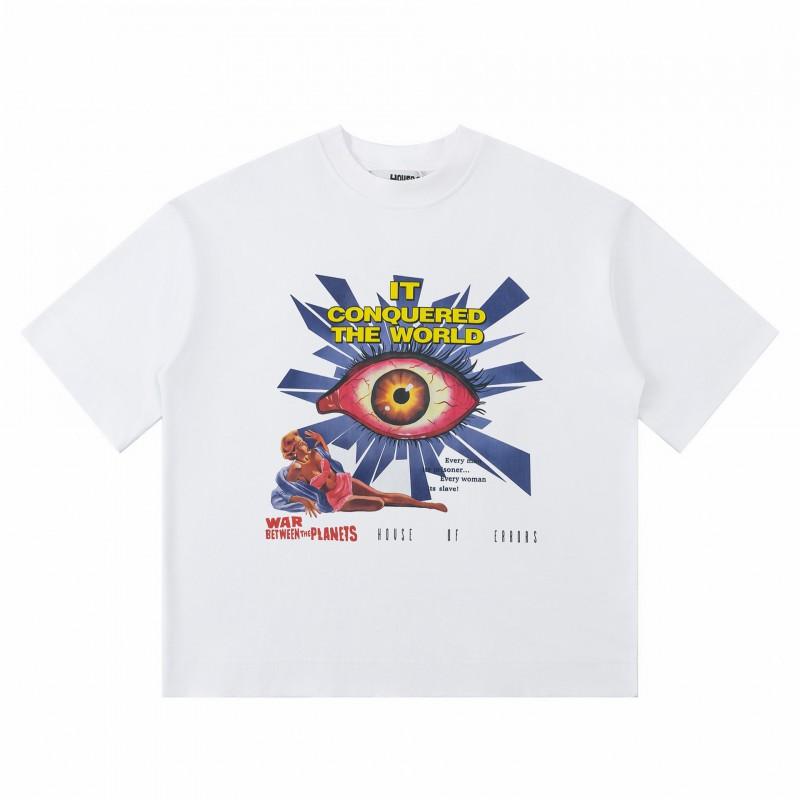 Unisex Streetwear Graphic Print Puff Ink Tee Loose Fit Cotton T-Shirt Teens Adults