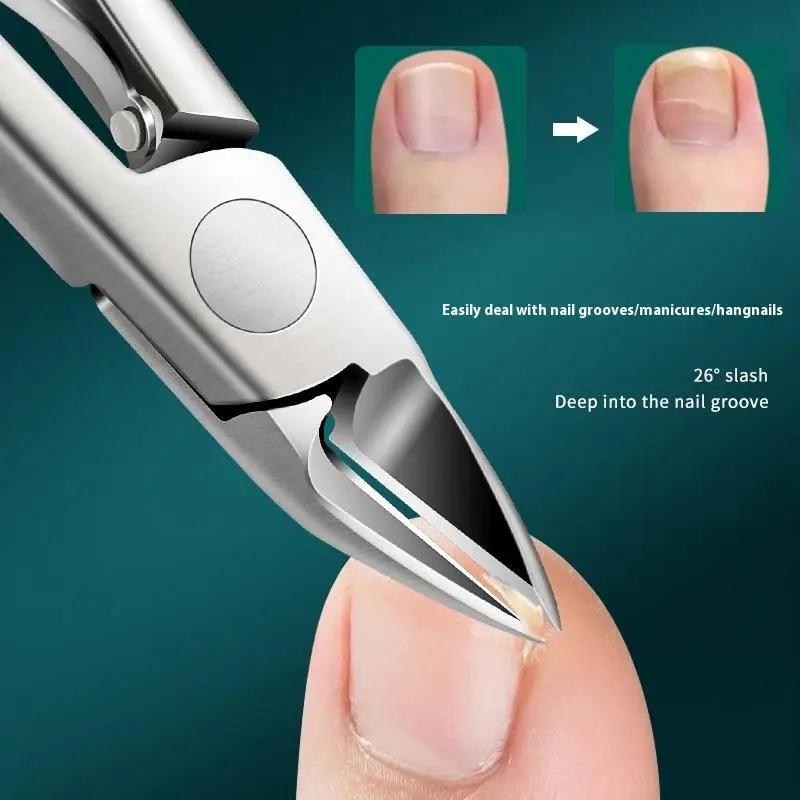 Профессиональные кусачки для ногтей на ногах Толстые вросшие ногти Большое широкое открытие челюстей Наклонная длинная ручка Ножницы для ногтей Маникюр