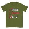 Men's Nice Naughty 67 List 6-7 Meme Funny Christmas T Shirts  Cotton Clothes Novelty Short Sleeve Crew Neck Tees T-Shirts