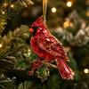 Christmas Tree Decoration Faux Crystal Animal Ornament, Acrylic Flat Print Hanging Decor Winter Holiday for Tree, Butterfly/Peacock/Bird/Swan Pendant,