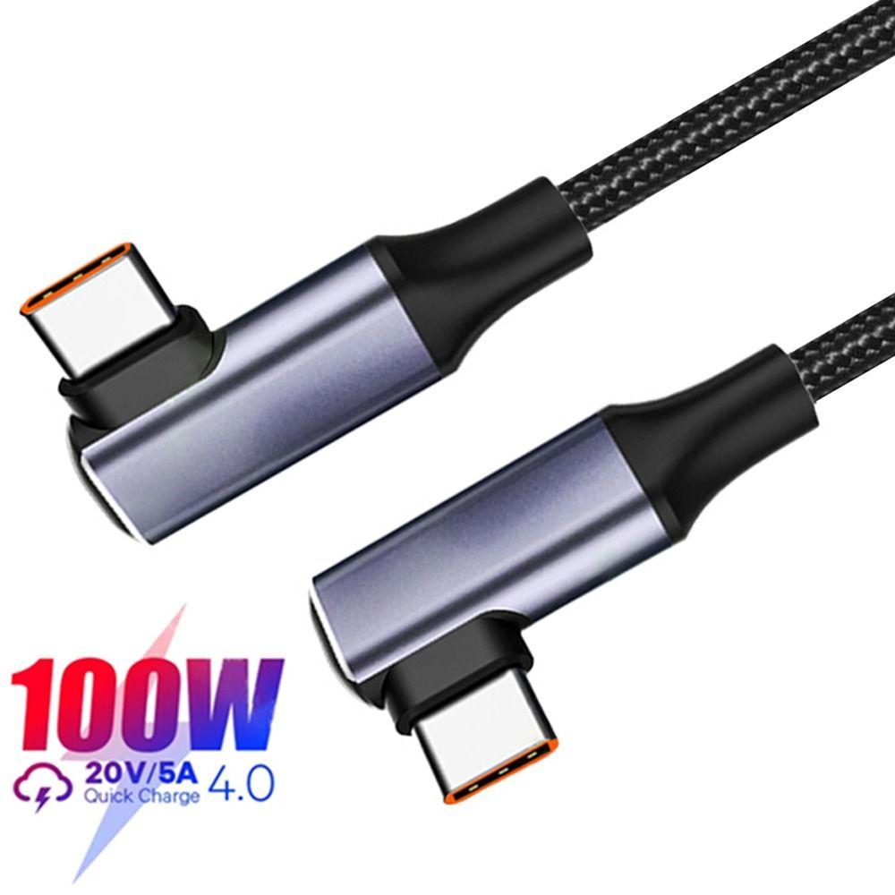 Ноутбук Мобильный телефон 20 В 5 А Двойной коленчатый PD 100 Вт USB C на USB Type C Кабель для быстрой зарядки Линия передачи данных