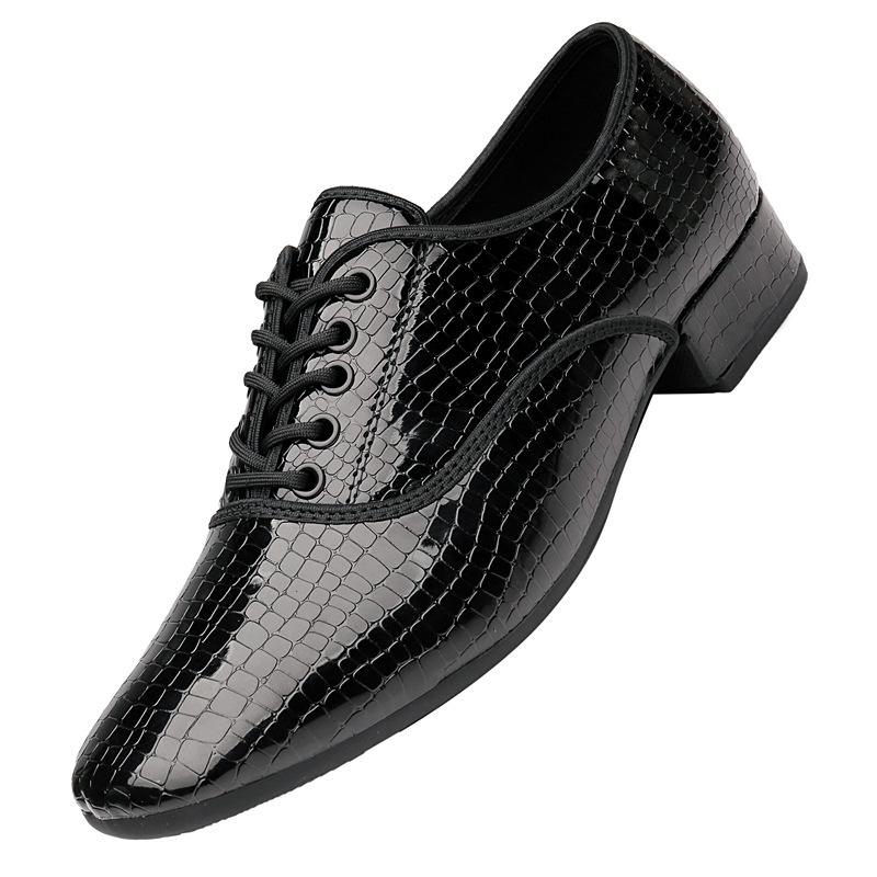 Мужская обувь для современных танцев, черная кожа, обувь для социальных танцев, танго, сальса, каблук 2,5 см