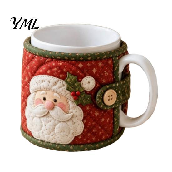 Christmas Sewing Kit for Beginners Quilted Mug Cozy Kit, DIY Holiday Fabric Craft with Festive Themed Kits Patterns, Sleeve Making Beginners, Handmade