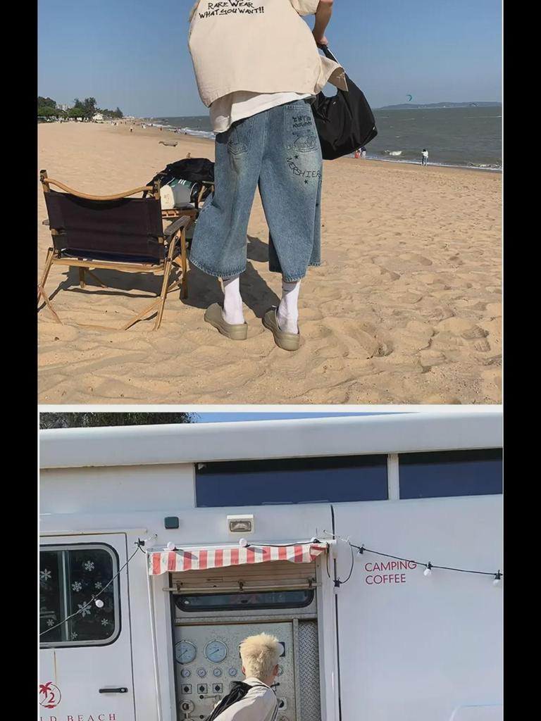 Мужские джинсовые шорты свободного покроя American Retro Graffiti — модные, свободные, 7-точечные, для лета