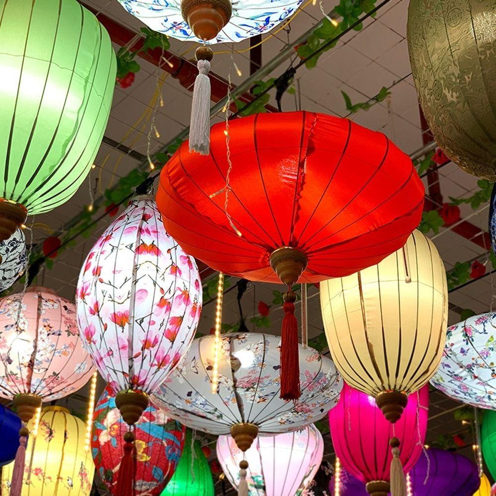 Handmade Fabric Mid Autumn Festival Antique Lantern Chinese Japanese Lantern National Day
