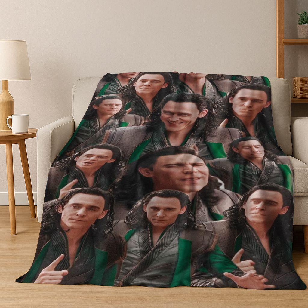 3D Tom Hiddleston Art Actor Star Flannel Blanket,Cozy Soft Throw Blanket for Home Bedroom Bed Sofa Picnic Office Cover Kids Gift