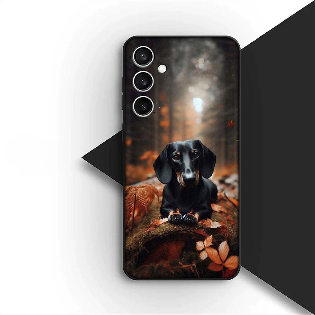 Чехол для телефона для Motorola Moto G86 G57 E14 E15 G14 G34 G35 G84 G24 A54 G15 Power E22 Корпус Мягкий чехол Обои Такса Собака