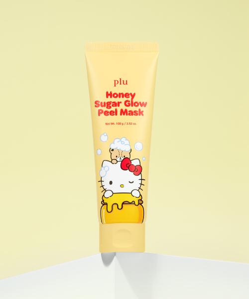 Plu Sanrio Hello Kitty Медово-сахарная сияющая пилинг-маска 100 г + Мочалка