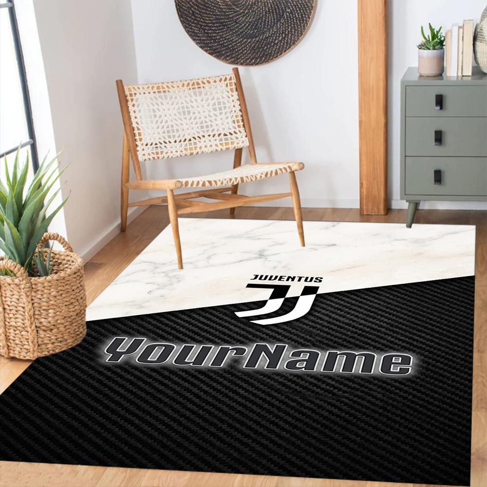 Juventus Customize Your Name Floor Mat Design for Living Rooms Hallway Entryway Bedrooms Anti-slip Rug Decorate Offices Best for Christmas