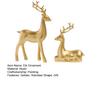 2 шт., рождественская статуя из смолы, сидящая, стоящая, статуя оленя, золотые фигурки оленей, украшения в виде оленей, маленький олень