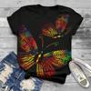 Футболка с 3d принтом Blue Flame Butterfly, женские модные футболки, футболка с цветочным принтом, повседневные топы с короткими рукавами, футболка, женская футболка большого размера