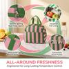 Striped Insulated Lunch Bag Leakproof Food Tote Bag Casual Food Thermal Box  Outdoor