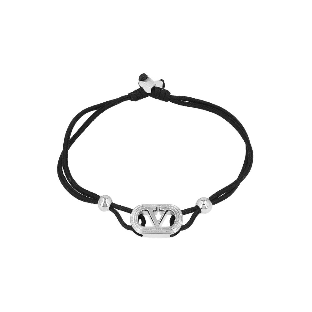 Valentino GaraVani V Logo Leather Bracelet Kaz 0no