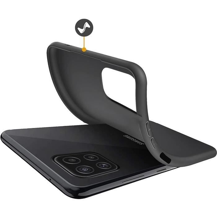 Coque de protection - Toproduits® - Samsung Galaxy A22 5G - Verre trempé - Souple - Bords noirs