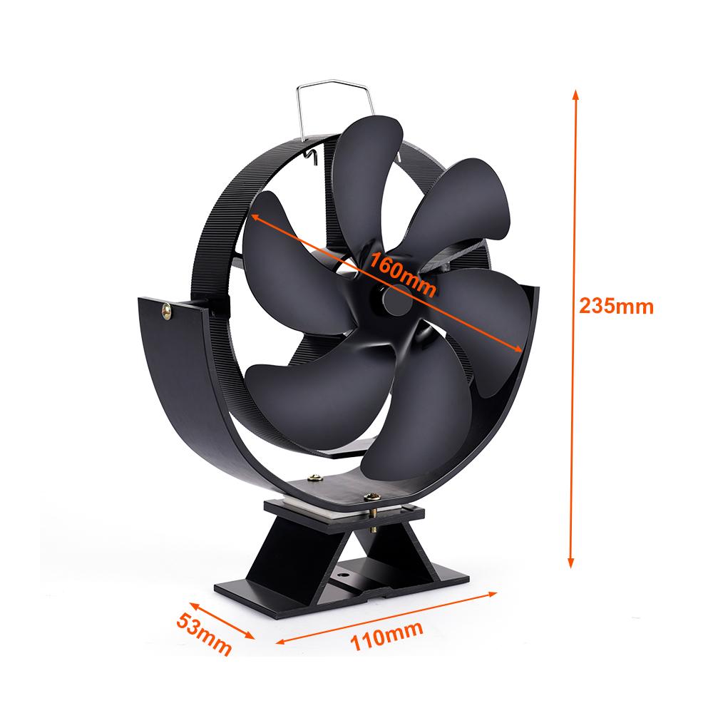 6-лопастной вентилятор для камина, вращающийся на 360°, термоэлектрический вентилятор, тихий, эффективное распределение тепла для дровяной печи, зимний обогреватель