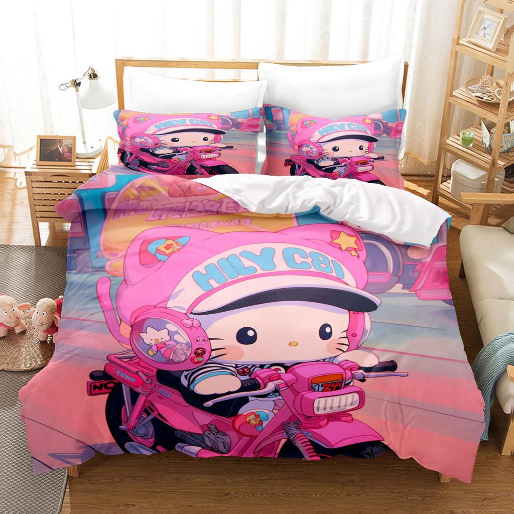 Hello Kitty Спальня Детский Комплект Постельного Белья Пододеяльник Комфорт Королева С Наволочкой Рождественские Подарки Дом
