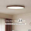 Circular LED Ceiling Light Modern Simple Walnut Wood Grain Decorative Light Living Room Bedroom Balcony Ultra-thin Ceiling Light