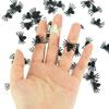 50/100pcs Halloween Black Spiders Small Luminous Plastic Spider Halloween Party Home Decoration Tricky Prank Toy Haunted House