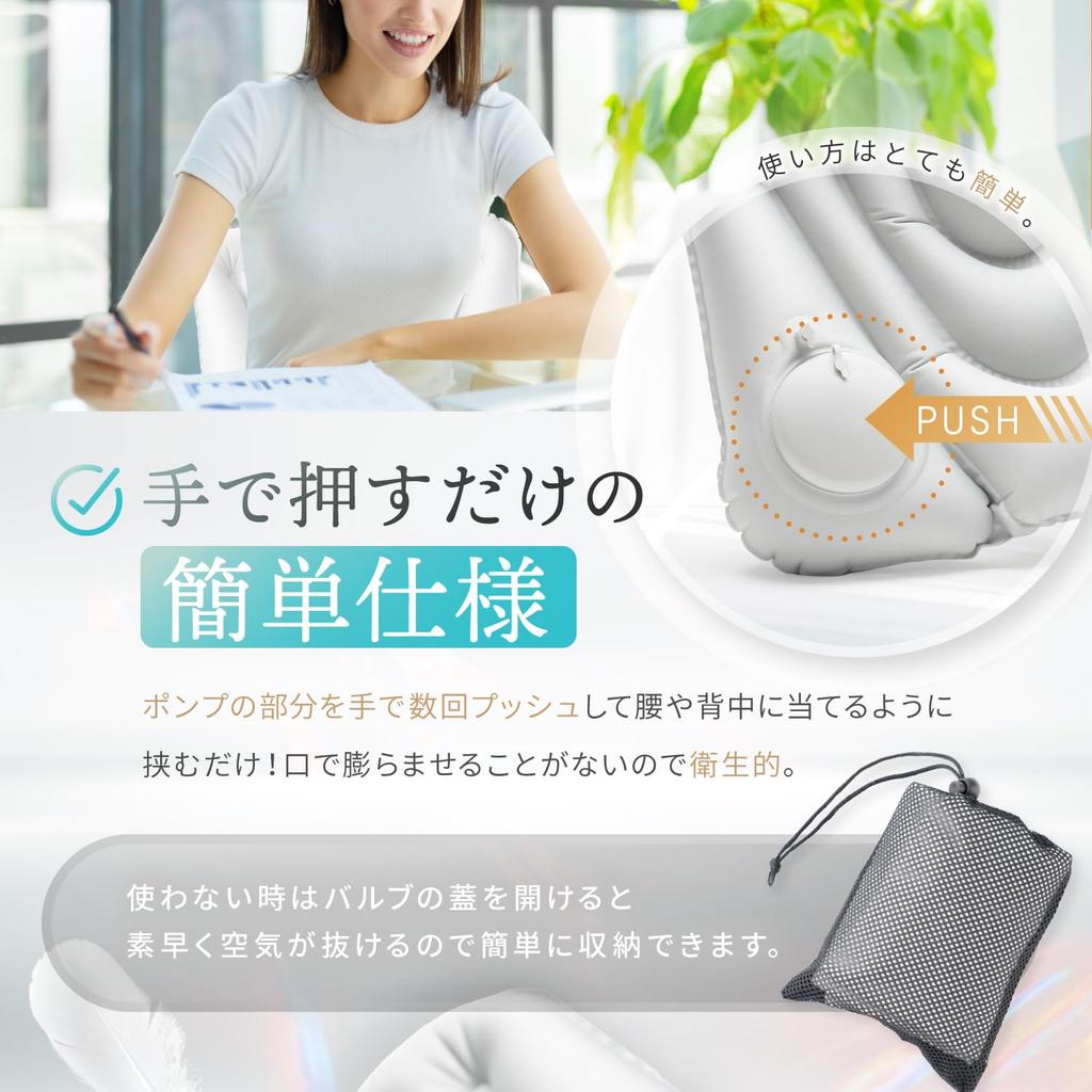 LeLante Back Pain Relief Lumbar Ideal for International Night Shinkansen and Cars Cushion, Pillow, Airplanes, Travel, Buses, Trains, (Light Gray)