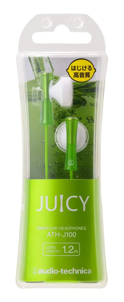 Наушники Audio Technica JUICY Inner Ear Type светло-зеленые LGR ATH-J100