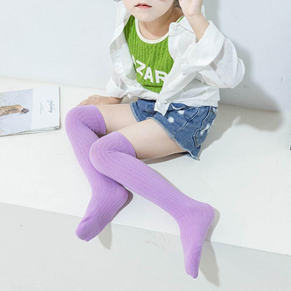 For 3-12Y Toddler Cotton Candy Color Warmers Socks Kids Stockings Long Leg High Knee Socks