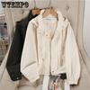 Короткая куртка с коротким воротником-стойкой для женщин, весна и осень, свободная и повседневная, тонкий топ-куртка