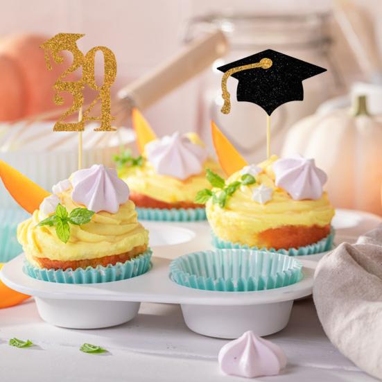 12 шт. Выпускной торт Топперы 2024 Выпускная тематическая вечеринка Кекс Десерты Фруктовые пироги Печенье Украшения Новинка Товары для сбора студентов